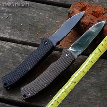 MARS MADAM grid lines Non-ship G10 Tactical Folding Knife 9CR18MOV Steel High hardness Survival Pocket Knife Army knife