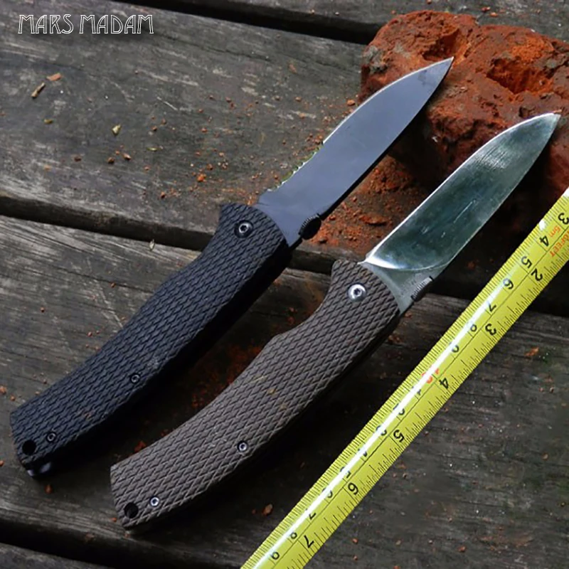 

grid lines Non-ship G10 Tactical Folding Knife 9CR18MOV Steel High hardness Survival Pocket Knife Army knife