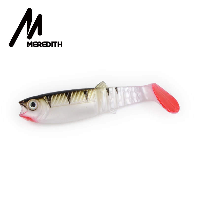 MEREDITH, Новое поступление, JX62-08, популярная модель, 10 шт, 5,5 г, 8 см, рыболовные приманки, мягкие, Cannibal Shad, 3D рыбы, Реалистичная приманка - Цвет: C