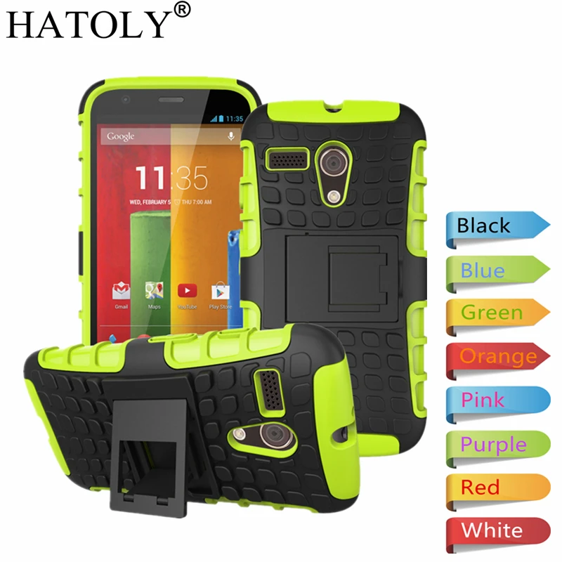 HATOLY For Motorola Moto G1 Case XT1031 XT1032 Heavy Duty Armor Shockproof Hard Plastic Rubber Silicone Phone Cover for |