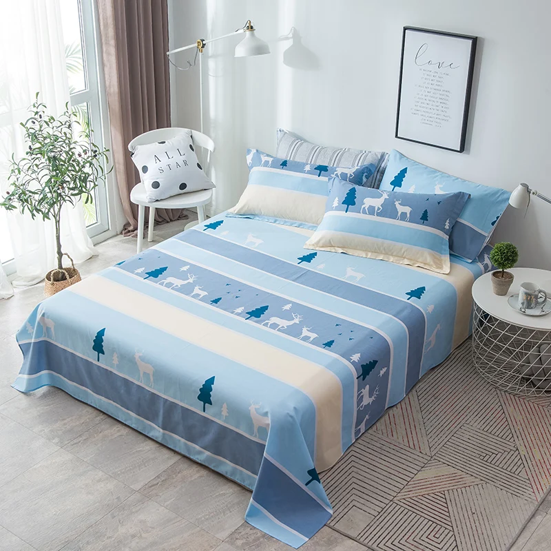 

Hot Sale Bed Sheet Cotton Soft Warm Beding Set Mattress Protector Cover Flat Sheet 3Pcs Soft Bedclothes Full Queen King Size