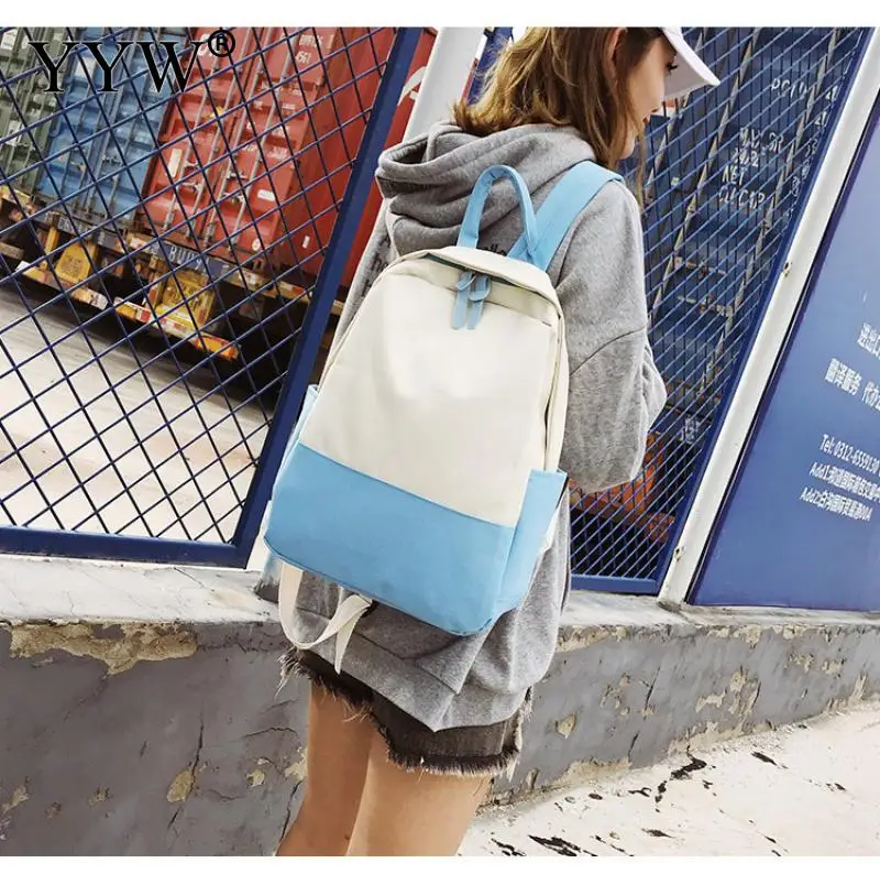 YYW, Простой повседневный рюкзак для путешествий для женщин, Холщовый школьный рюкзак для подростков, Большой Вместительный женский рюкзак