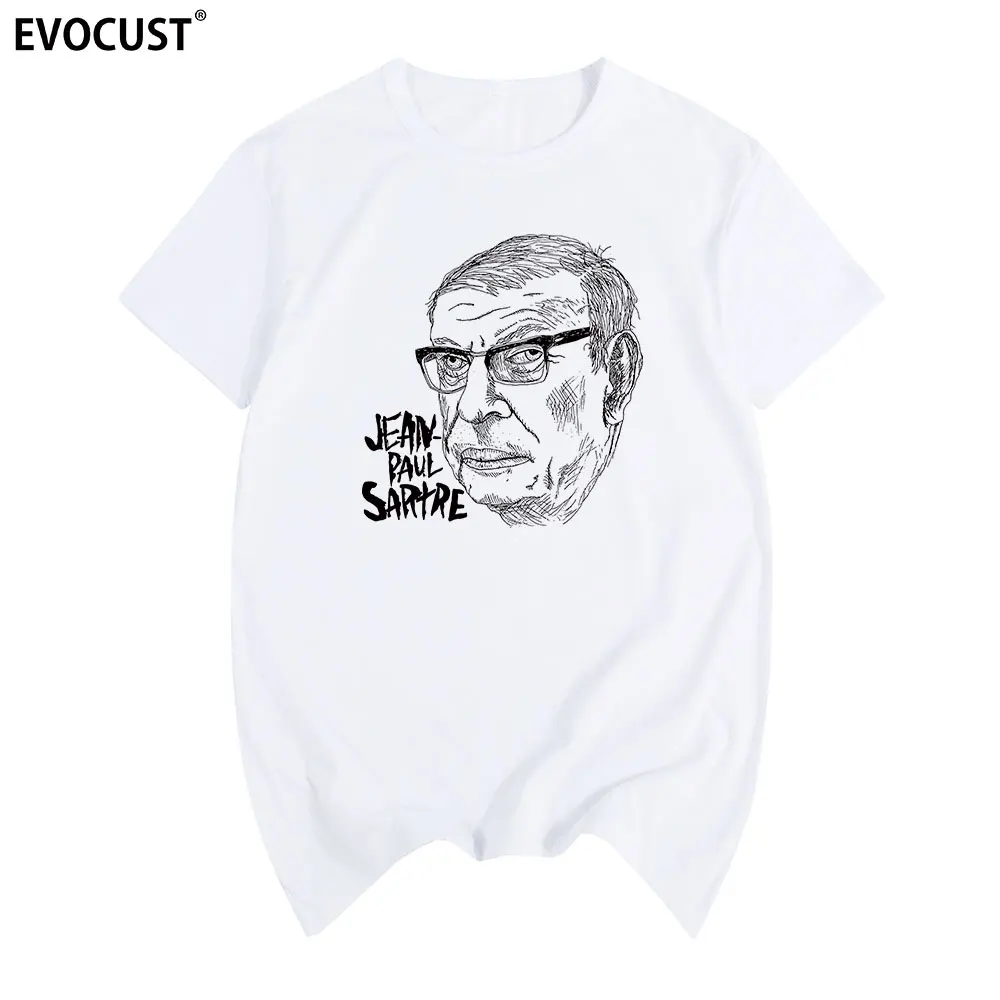 Jean Paul Sartre футболка с коротким рукавом летняя хлопковая Футболка принтом для