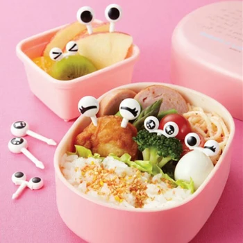 

10pcs/Set Mini Eye Fruit Fork Reusable Plastic Fruit Fork Decorative Sticks Kids Lunch Bento Box Accessories Kitchen Accessories