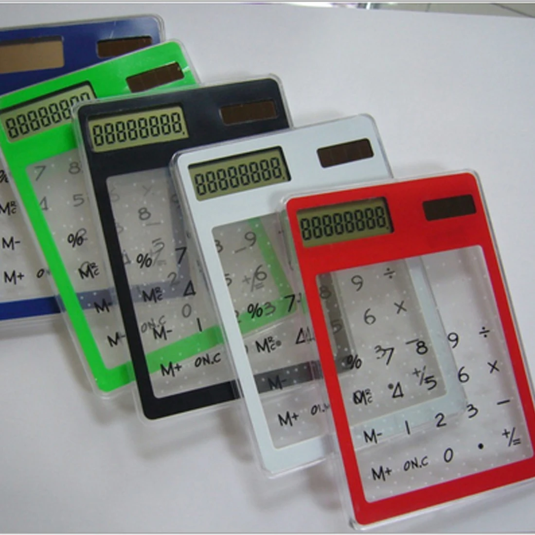 Centechia 8 أرقام لد شاشة تعمل باللمس الترا سليم شفاف الشمسية CalculatorStationery واضحة آلة حاسبة علمية مكتب