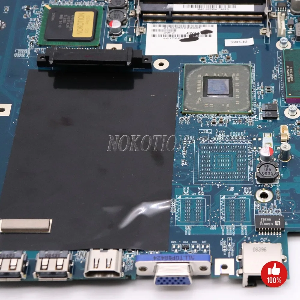 NOKOTION JIWA3 LA-4212P основная плата для Lenovo G530 N500 Материнская плата ноутбука GL40 DDR2 Бесплатная Процессор 43N8348