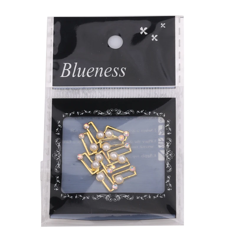 Blueness 10 шт. Акриловые стразы для дизайна ногтей 3D золотые металлические жемчужные украшения Шпильки 25 дизайнов ювелирные изделия с блестками для маникюра ногтей