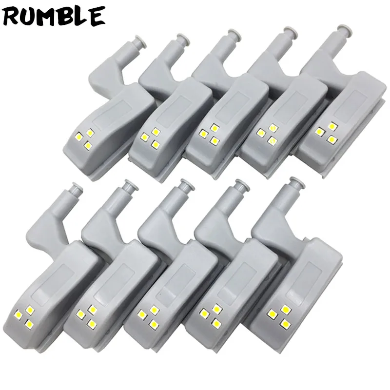 

10pcs/Set Universal Hinge LED Sensor Light Kitchen Bedroom Living Room Cabinet Cupboard Closet Wardrobe 0.25W Warm White Light
