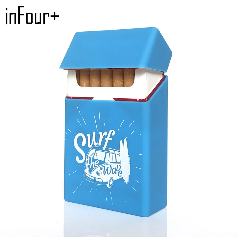 Holds 20 Cigarettes,Surf The Wave Silicone Cigarette Case Fashion Cover