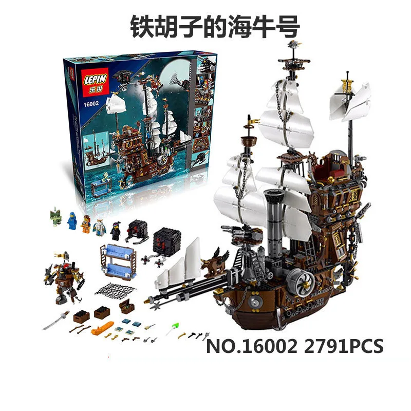 

16002 Vaca Marina del Barco Pirata Barba Metal Modelo Kits de Construccion Ladrillos Bloques Juguetes Con 70810