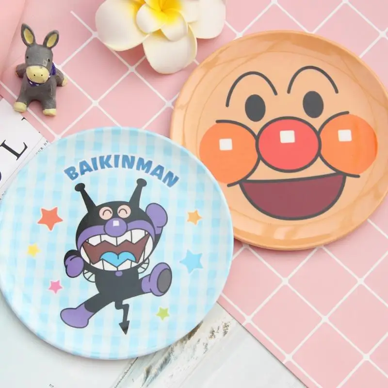 

1pc cute Anpanman Bread Superman Mini Dish Plate Cartoon Dinnerware Snack Holder Compote Tray Dish figure toys