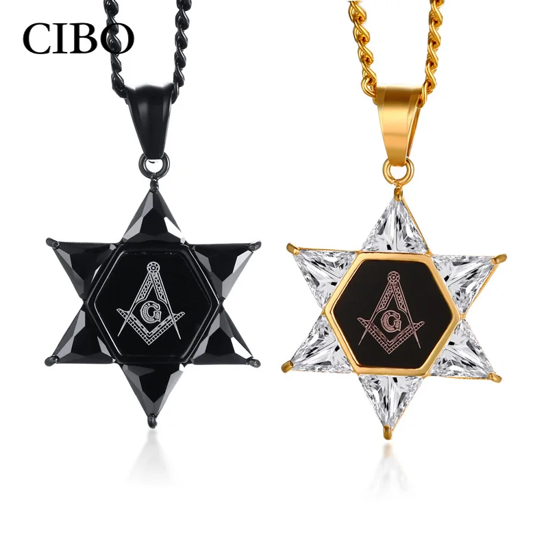 Кристаллическая Звезда Давида Мейсона кулон ожерелье s Freemason подвески с