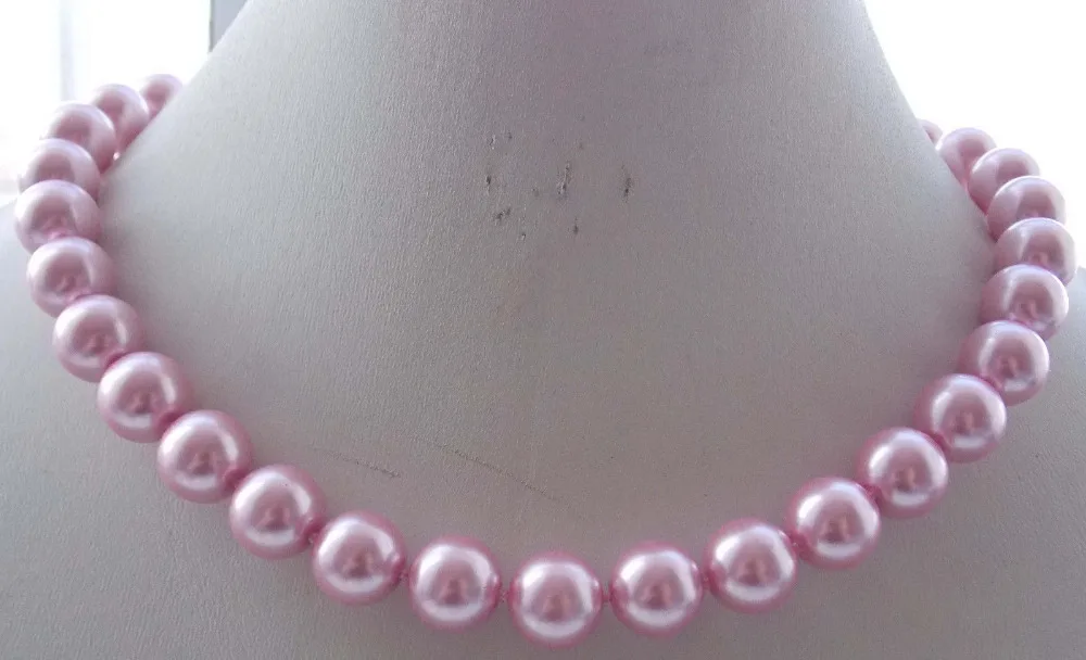 

Free Shipping >>AAA 12mm Pink Purple South Sea Shell Pearl Round Beads Necklace 18'' F-39