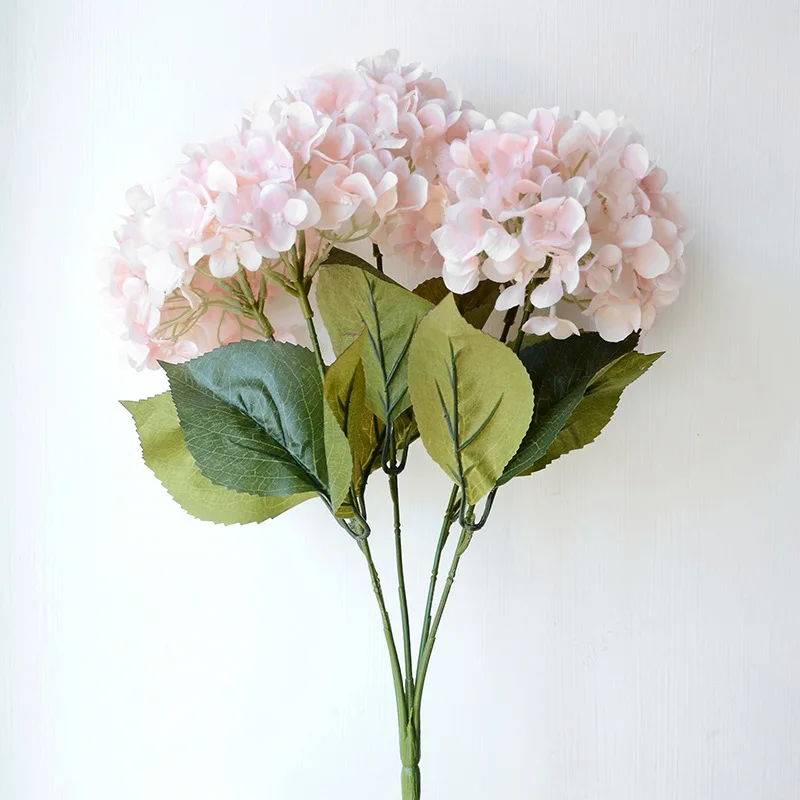 Artificial Hydrangea Silk Flower 5 Big Heads Bouquet Fleur Artificielle Flores Arrange Table Wedding Home Decor Party accessory (49)