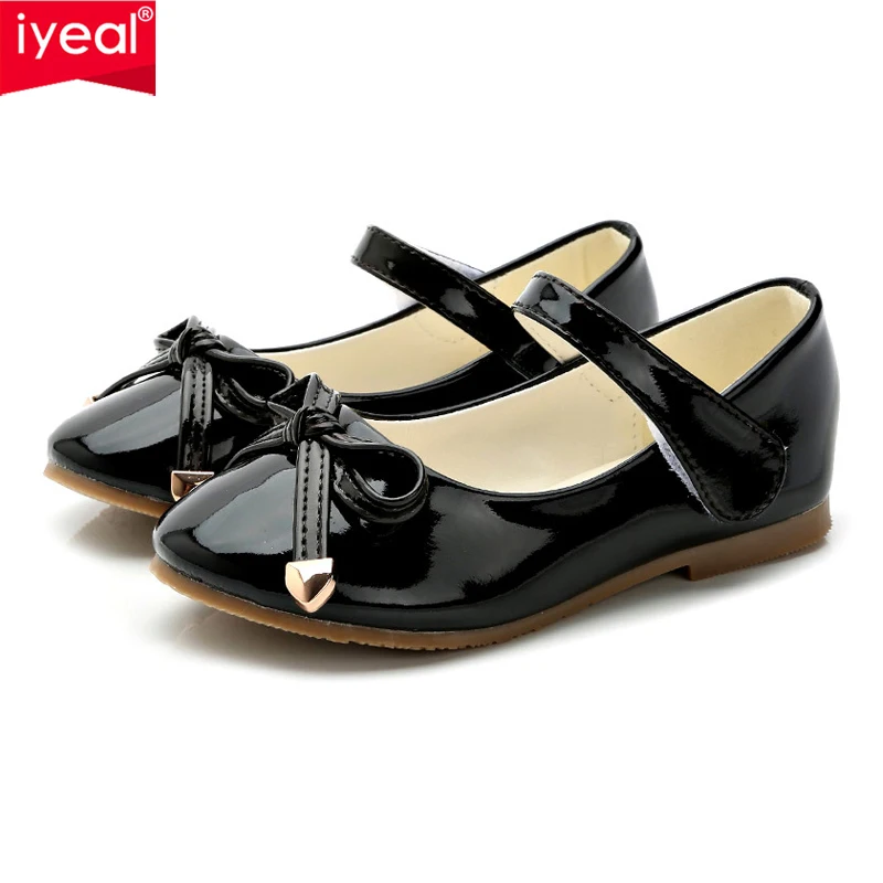 

IYEAL Children Girls Shoes Wedding Dress Shoes for Girls School Student Big Girls Party Elegant Black Leather Shoes