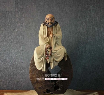 

29'' china porcelain Ceramic Art pottery handwork carvings Bodhidharma statue