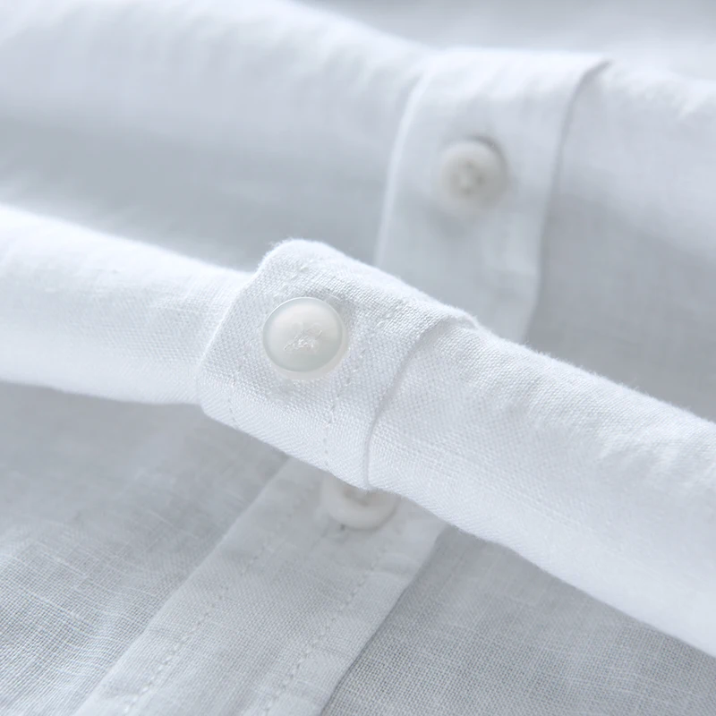 Designer Italy Style 100% Linen Long-sleeved Shirt Men Brand Casual 5 Colors Solid White Shirts For Men Top Camisa Chemise long sleeve shirt
