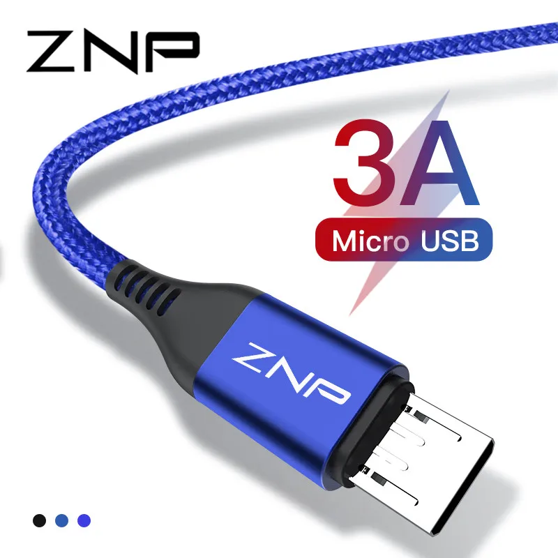 

ZNP 1m 2m 3A Micro USB Cable For Samsung Cable Xiaomi Charger Micro USB Fast Charging Data Cables for Samsung S7 Mobile Phone