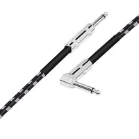 זווית ישרה כבל גיטרה, כבל AMP בכבלי בס הכלי החשמלי פרימיום 1/4 זווית ישרה אל ישר מנדולינה חשמלי, אודיו Pro (3)