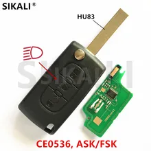 (3BT CE0536 HU83) замок удаленный ключевой для Citroen Berlingo Пикассо C2 C3 C4 C5 спросить/fsk сигнала автомобиль с лампой/ свет и пуговицы
