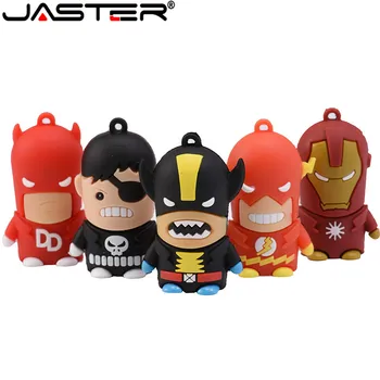 

JASTER usb2.0 Superman Batman Spiderman Captain America 10 model USB flash drive pendrive 4GB 8GB 16GB 32GB cartoon pendrive