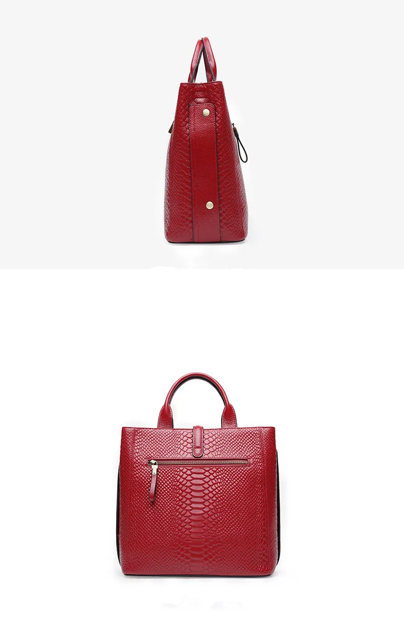 Зимняя женская сумка-тоут из змеиной кожи, Высококачественная женская сумка из натуральной кожи, черная, серая, красная сумка-мессенджер из натуральной воловьей кожи