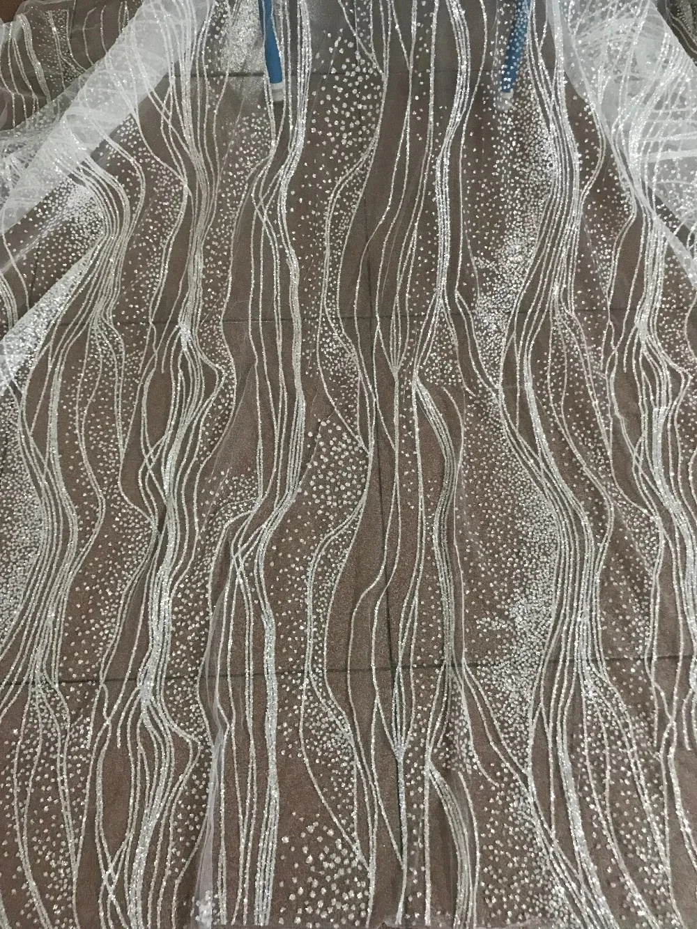 

Good looking glitter tulle mesh lace fabric ZH-151 for wedding dress