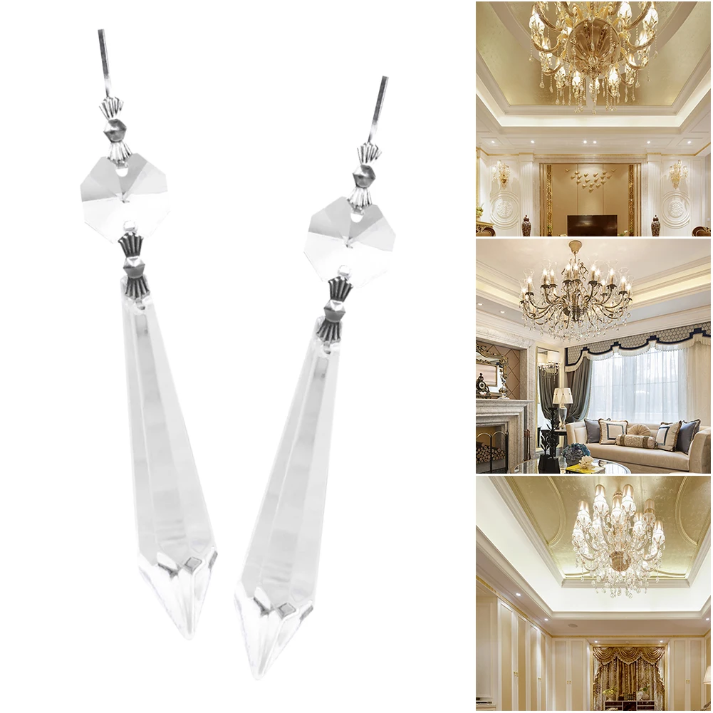 10X for Curtains Partitions Entrance Loose Beads Chandelier Clear Glass Crystal Lamp Prism Hanging Drop Pendant Set 38mm+14mm