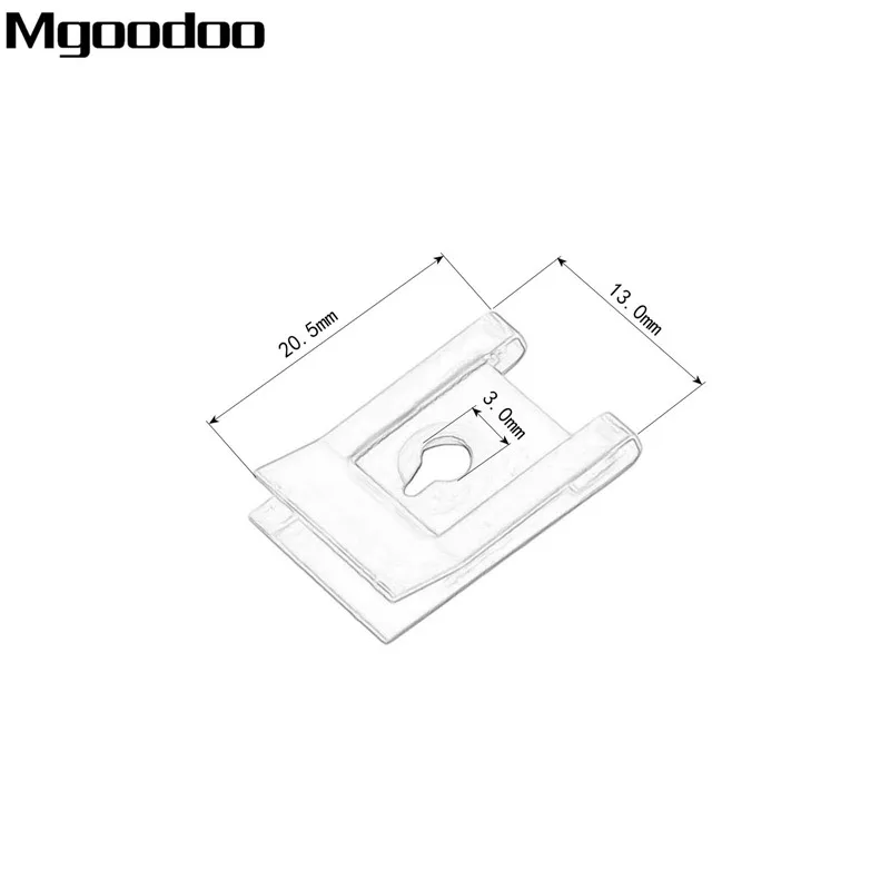 J98 20 шт. детали крепления зажим для автомобиля винт база U Тип Гайка монтажный крепеж зажимы автомобиля для двигателя, крыла бампер защитная пластина зажим 3 мм