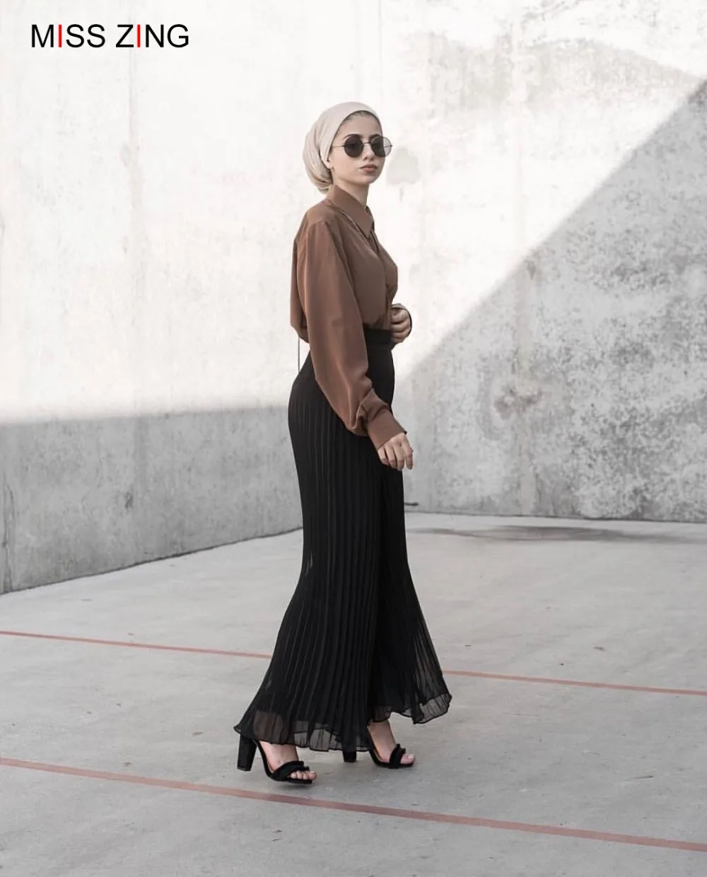 Saia de Chiffon Vestido de Festa Mulheres Moda Plissado Calças Saia Longa Princesa Bottoms Tornozelo-comprimento Elegante Modest Muçulmano Vestuário Islâmico 9 Saia Longa Princesa Bottoms Tornozelo-Comprimento vestido de