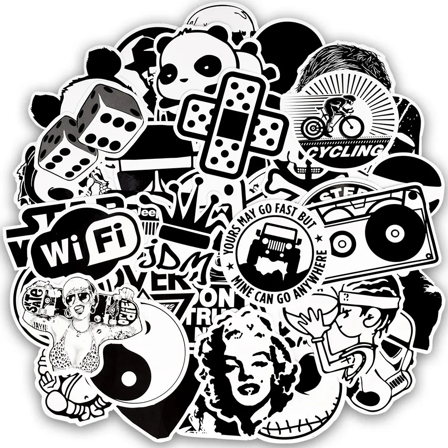 50pcs-Random-Black-and-White-Sticker-Graffiti-Punk-JDM-Cool-Stickers-for-Kids-Sticker-on-Laptop (2)