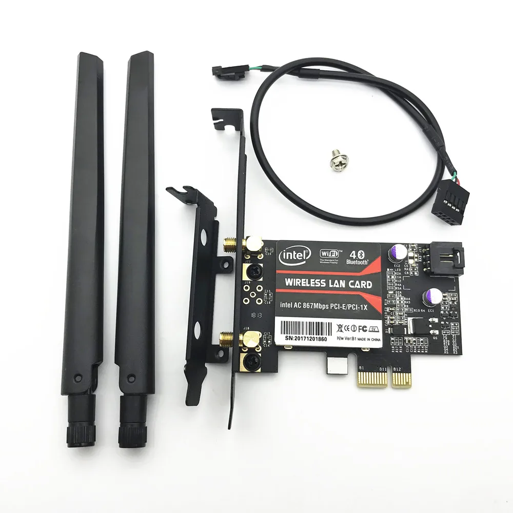 Настольных PCi-e 867 Мбит/с Wi-Fi MU-MIMO Беспроводной-AC 8265 802.11AC Bluetooth 4,2 PCI Express X1 Wi-Fi карты