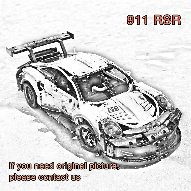 

911 RSR High speed sports car compatible technic Model building blocks Educational toys for children gift
