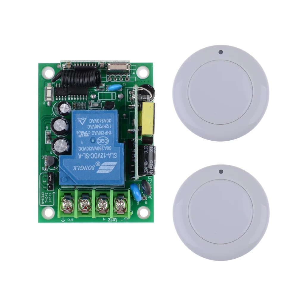 

AC85V 110V 220V 250V 3000W RF Wireless Remote Control Lighting Switch System With 2PCS White Transmitter For Smart Home