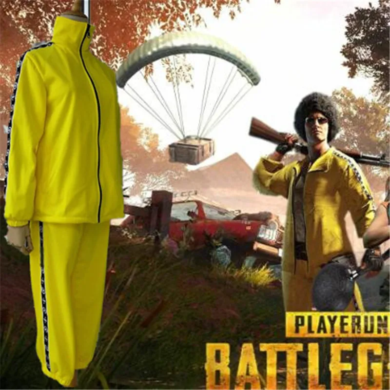  Hot Game PUBG Cosplay Costumes Yellow Clothing Suit Same Style Child Adult Coat Cropped Pants Party
