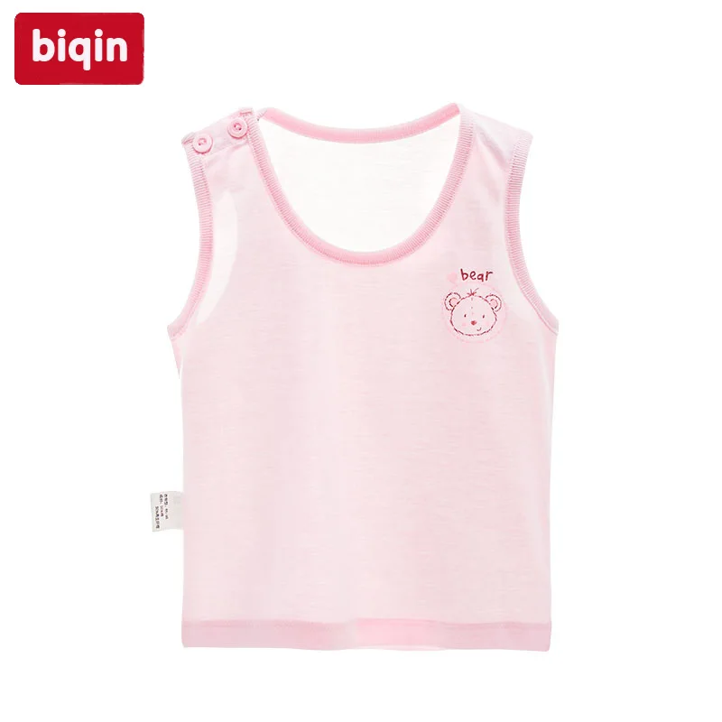 

Biqin 2018 New Arrival 2T-4T Four Colour baby children kids vest girl Summer Vest boy Summer Vest