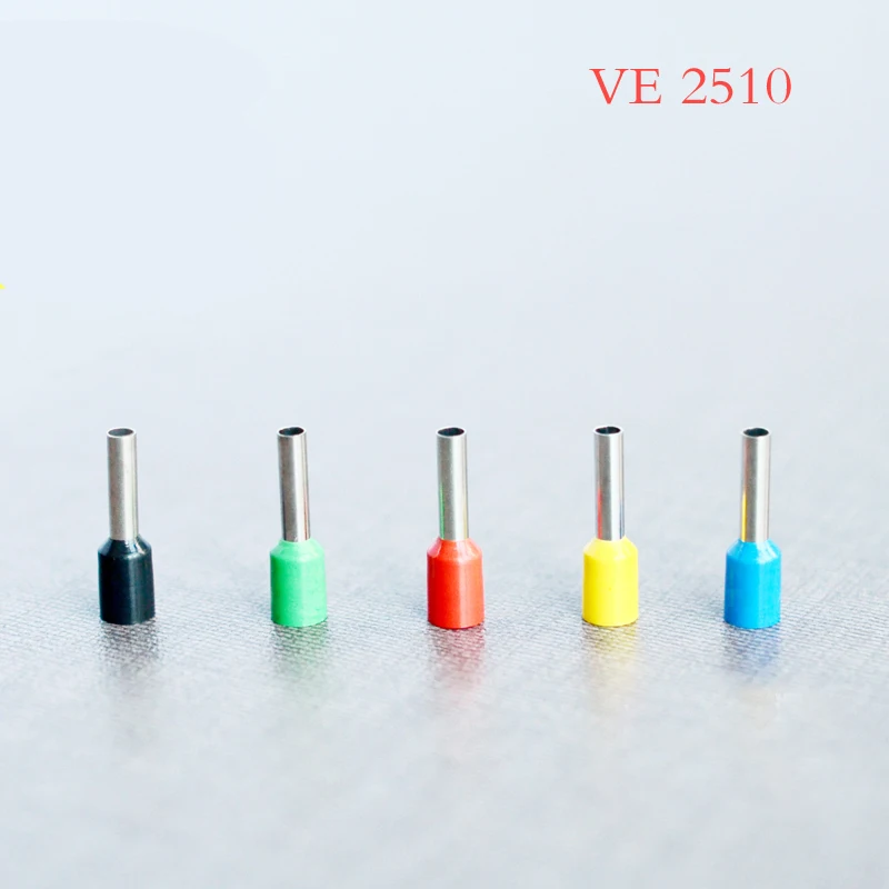 

200PCS E2510 2.5mm2 Blocks Pin Tube Insulated End Terminal Wire Copper Crimp Connector European Terminals VE2510