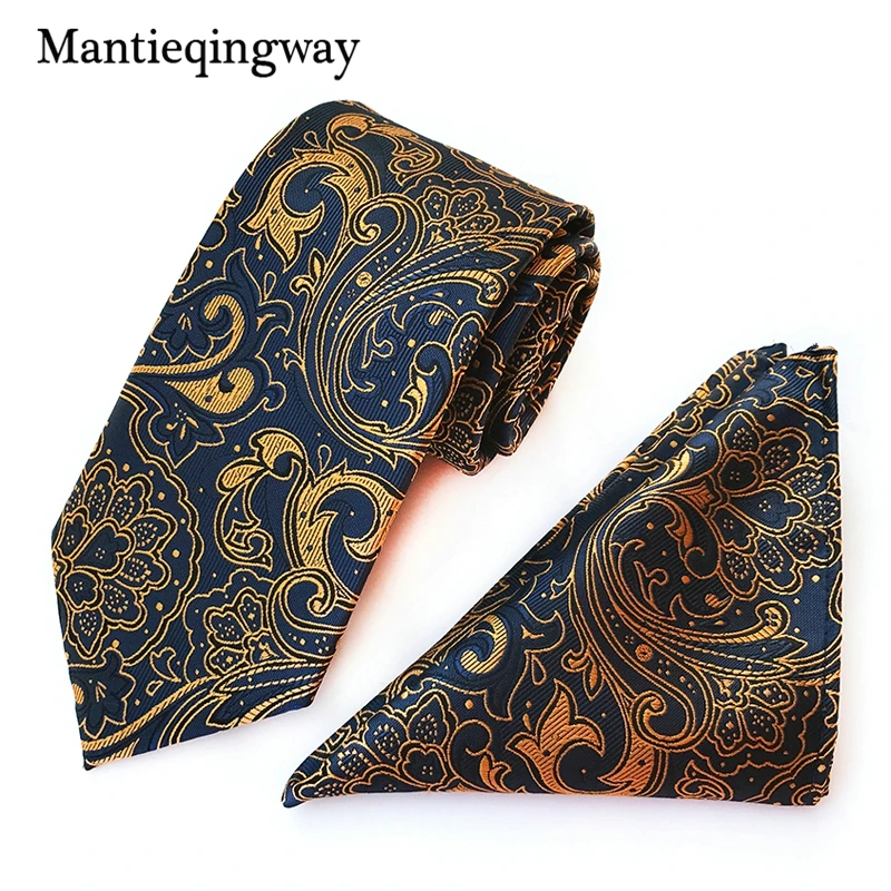 Mantieqingway строгая Деловая одежда набор галстуков классические носовые платки в горошек с принтом галстуки-бабочки для мужчин Свадебная вечеринка 8 см галстук