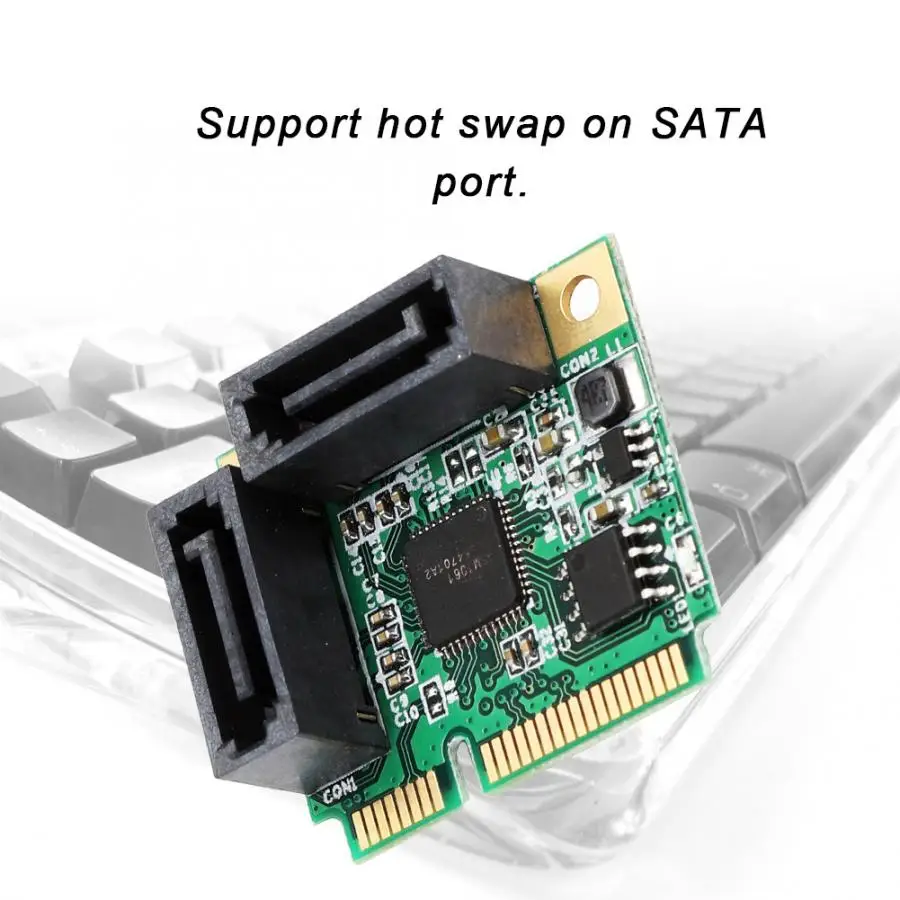 Mini PCI-E до 2-портовый 3,0 жесткого диска SATA карты расширения адаптер удлинитель для головок добавить на карте