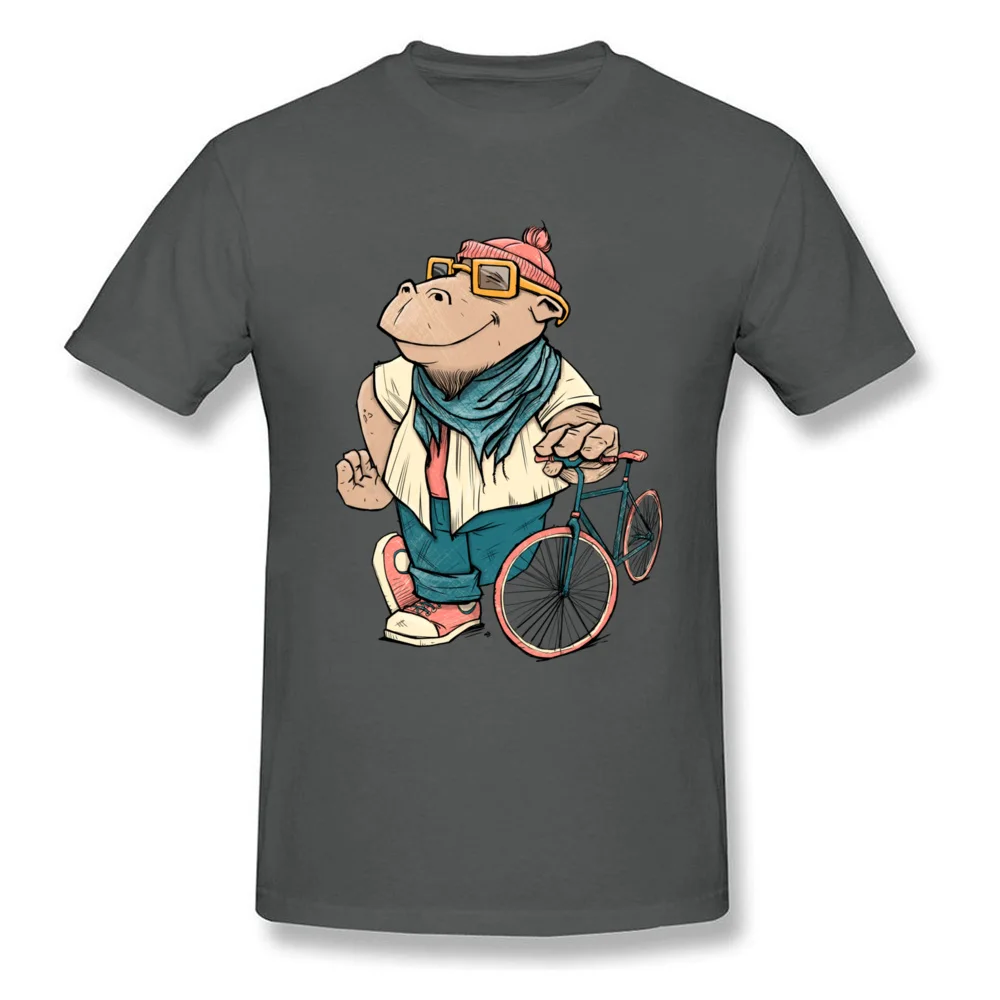 Hipster Hippo Youth T-shirts 2018 Popular Design Tops & Tees All Cotton Round Neck Short Sleeve Normal Clothing Shirt Fall Hipster Hippo carbon
