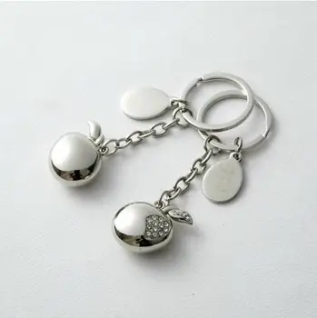 

Personalized Apple With Rhinestones Keychains (Set of 4)