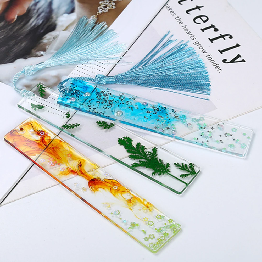

Rectangle Silicone Bookmark Mold, DIY Bookmark Mould Making Epoxy Resin Jewelry DIY Craft Silicone Transparent Mold