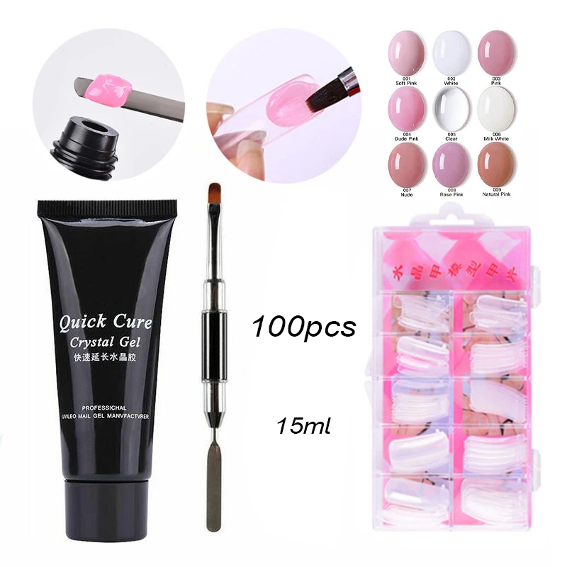 

Quick Dry Nail Builder Gel Professional UV Gel Nail Polish Set Nail Art Manicure Tools Poly Gel Set