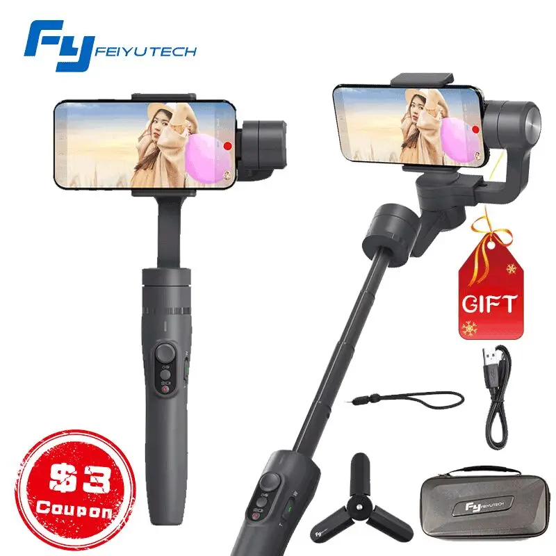  Feiyu tech Vimble 2 3-Axis Gimbal Smartphone Stabilizer with Extendable Handheld Remote Control PK 