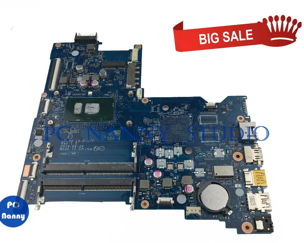 amazing  PCNANNY 903793-601 903793-001 BDL50 LA-D707P for HP 15-AY laptop motherboard Intel Core i5-7200U te