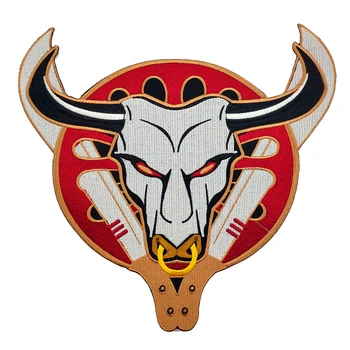 

Ox Horn Backing Motorcycle Patches Rider Embroidered Iron On Back Of Jacket Patch DIY Eco-Friendly Black Twill Fabric Iron Patch