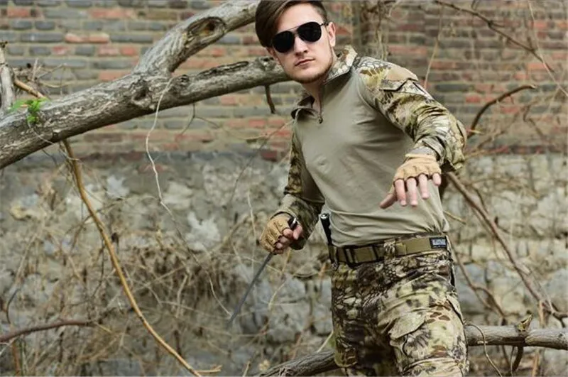 Военная Униформа вентиляторы змея питона шаблон камуфляж печати наборы для ухода за кожей футболки брюки девочек России армии для мужчин