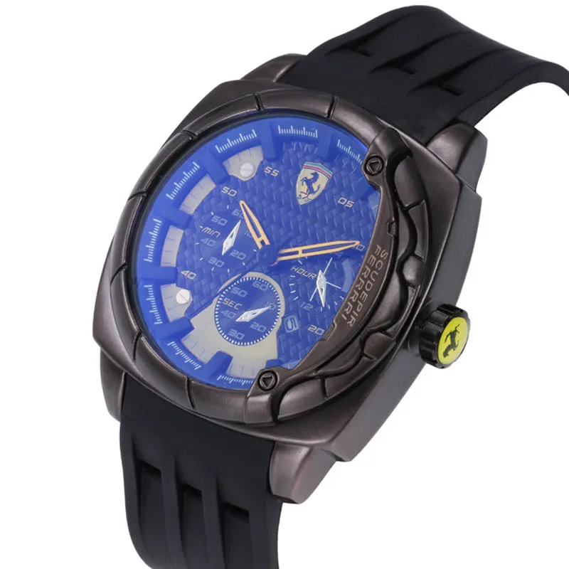 

2019 new top luxury waterproof quartz watch Ferrari racing series casual sports slim watch men's Relogio Masculino