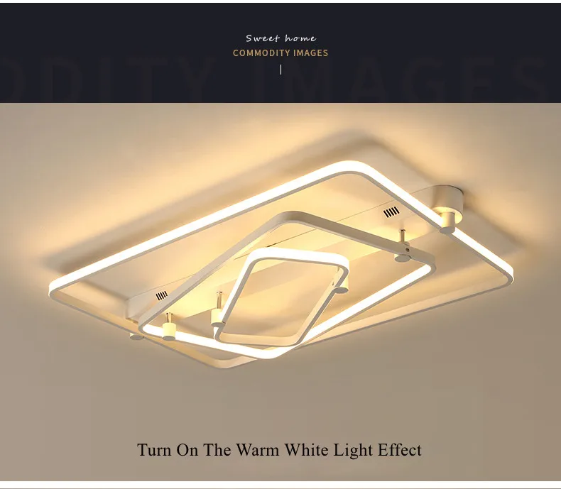 square art deco led ceiling lamps bedroom living room 9