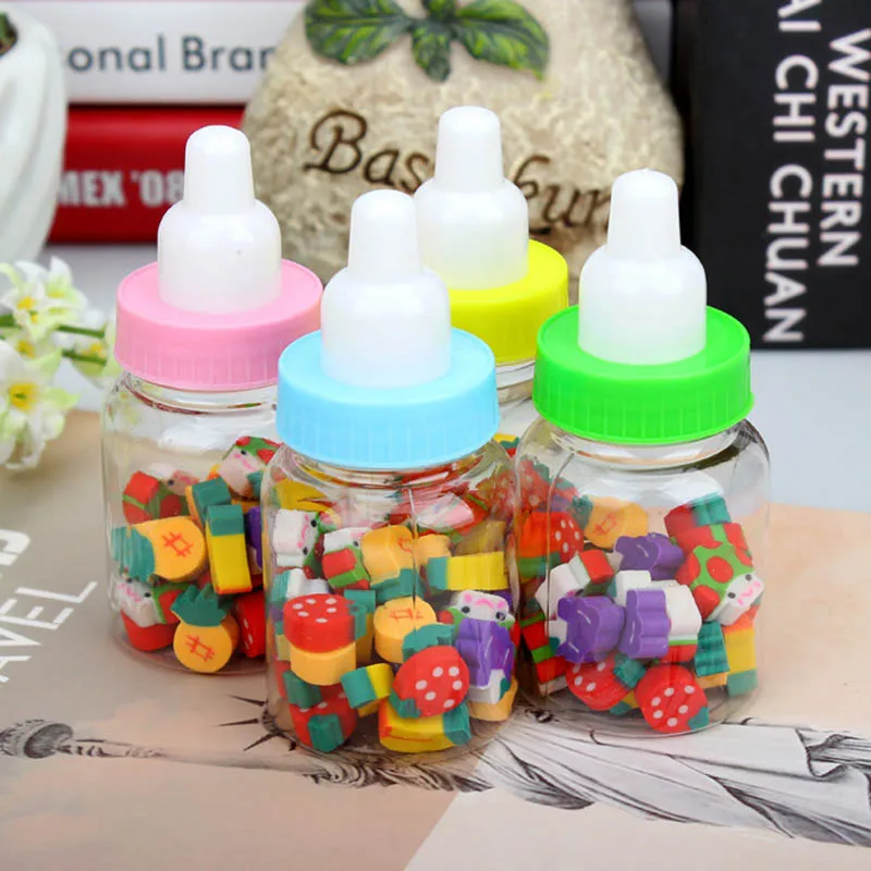 

Mini Fruit Rubber Eraser In Milk Bottle Pretend Play Toy Cute Kitchen Children Mini Fruit Model Toys School Supplies Stationery
